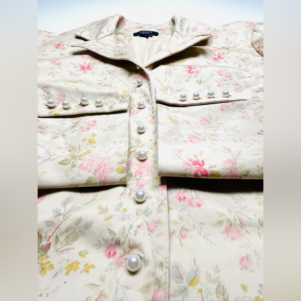 VTG 90’s Chaps Cream Floral Blazer